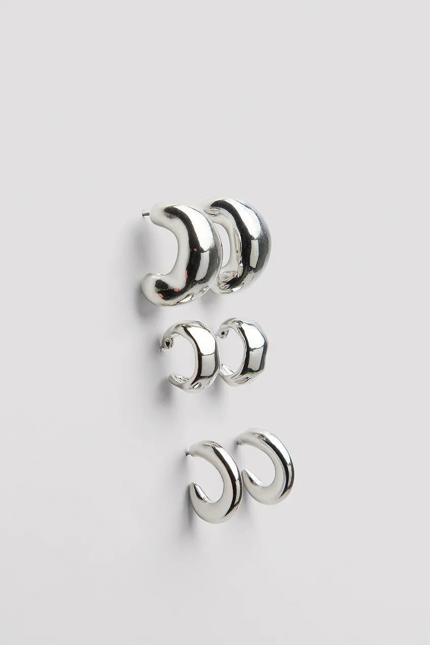 3-pack Hoops Silver