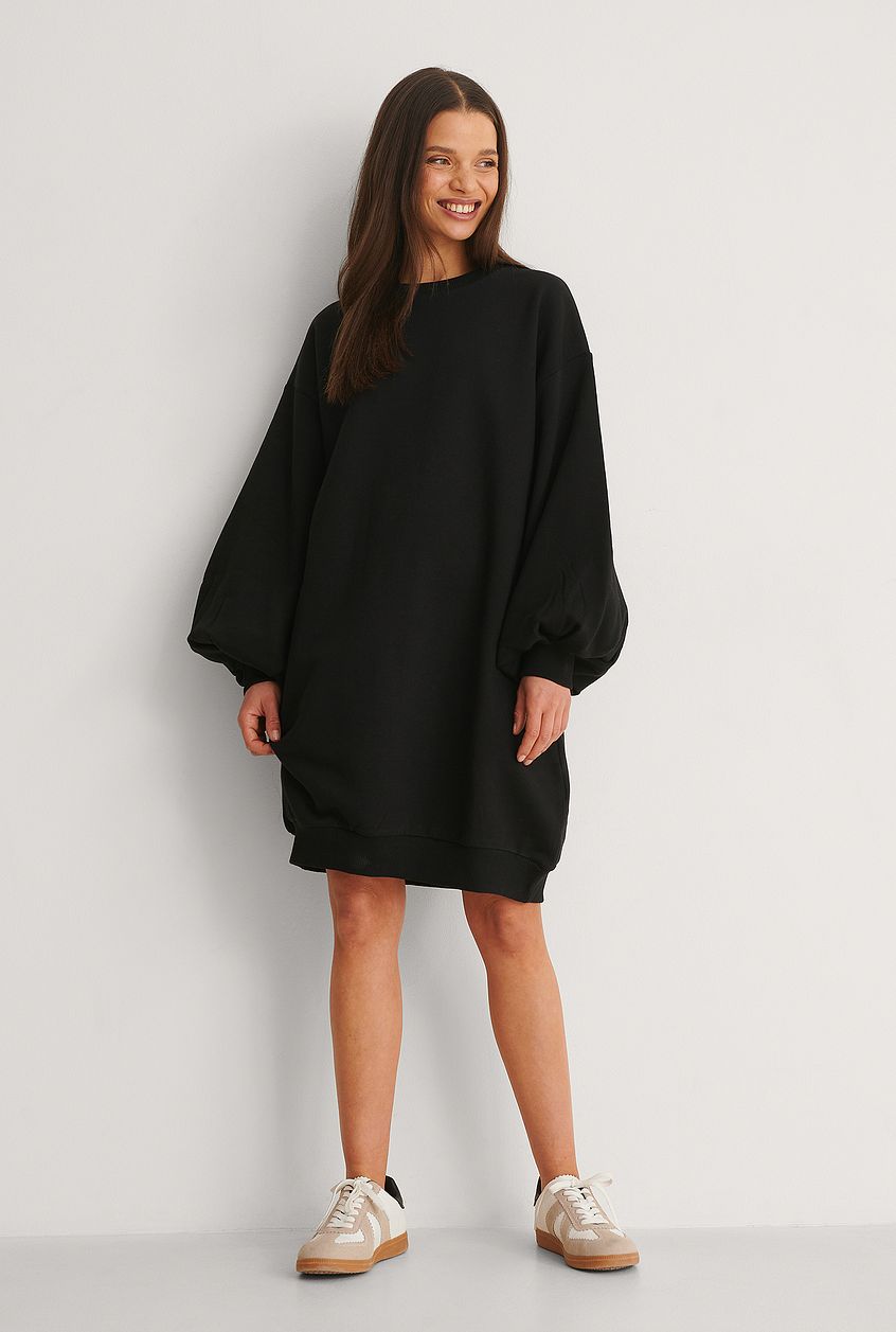 Balloon Sleeve Sweatshirt Dress