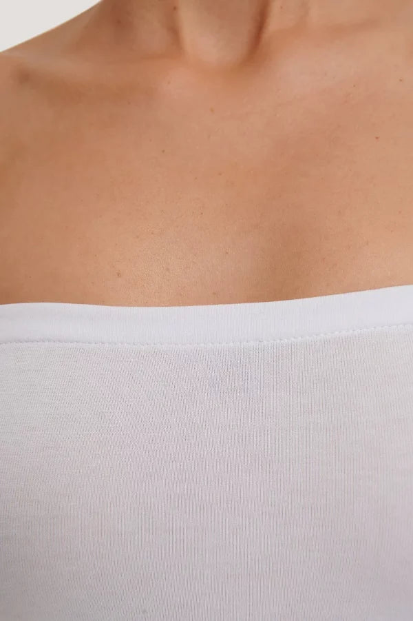 Basic Jersey Bandeau Dress White