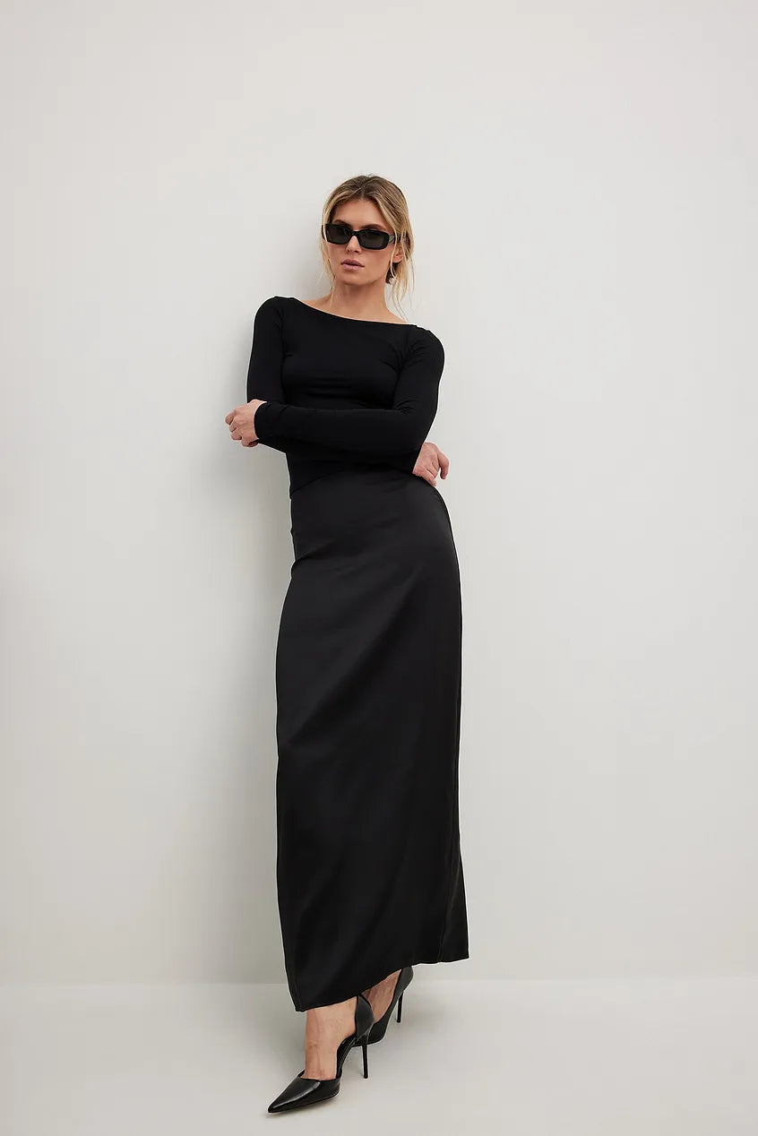 Boat Neck Long Sleeve Top