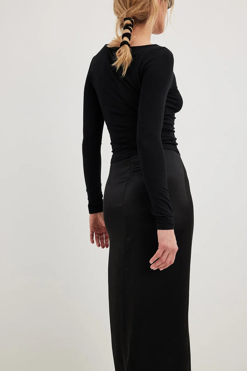 Boat Neck Long Sleeve Top