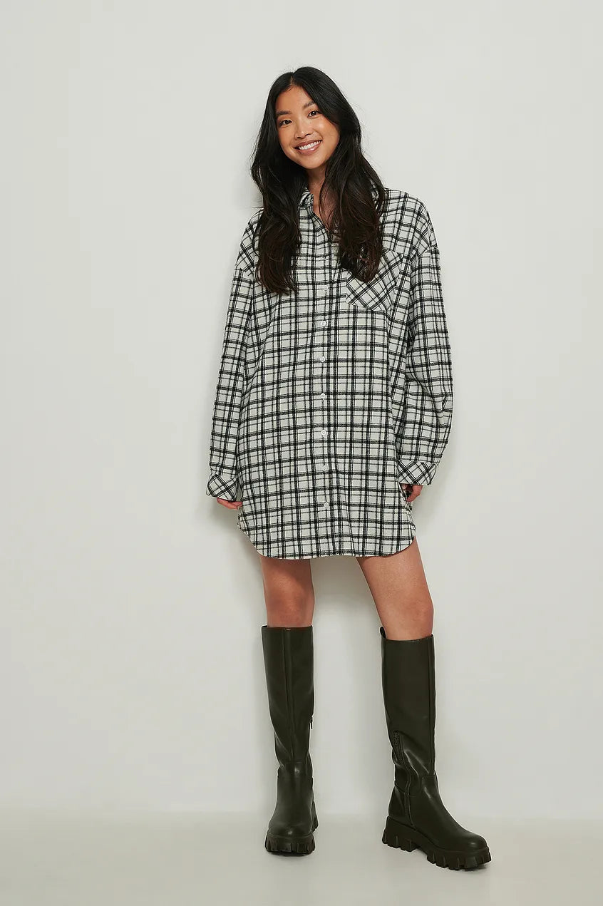 Checked Overshirt Dress