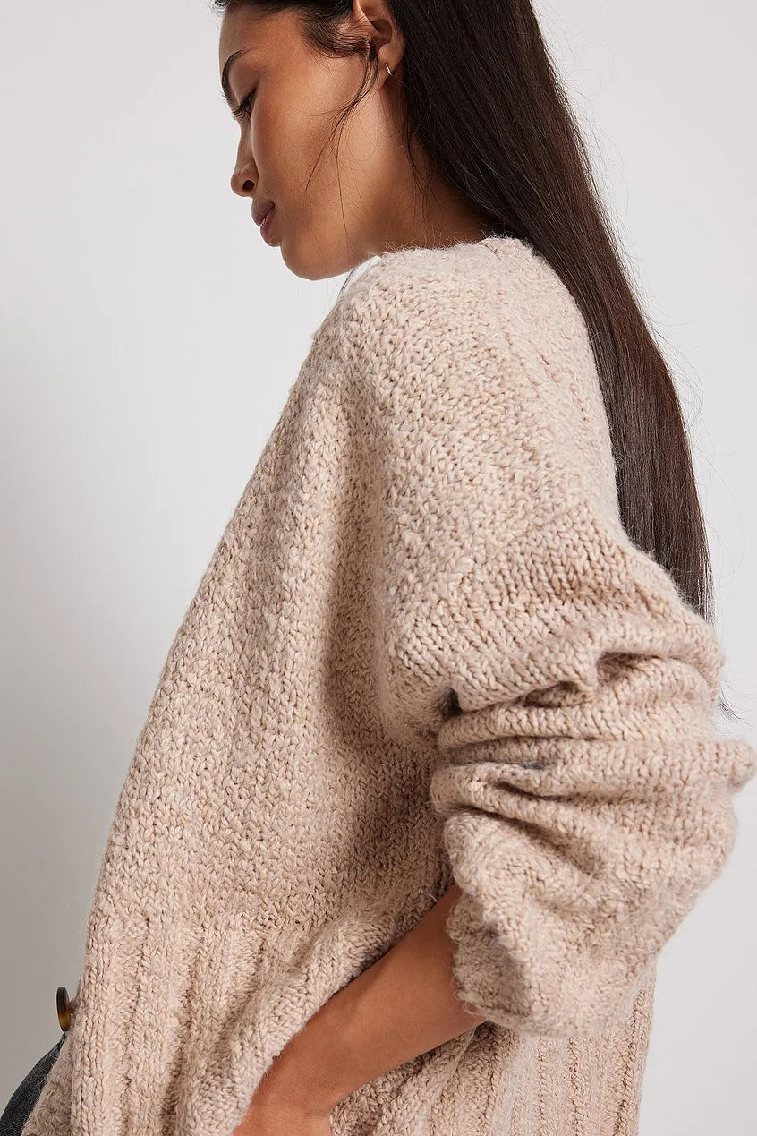 Chunky Knitted Cropped Cardigan