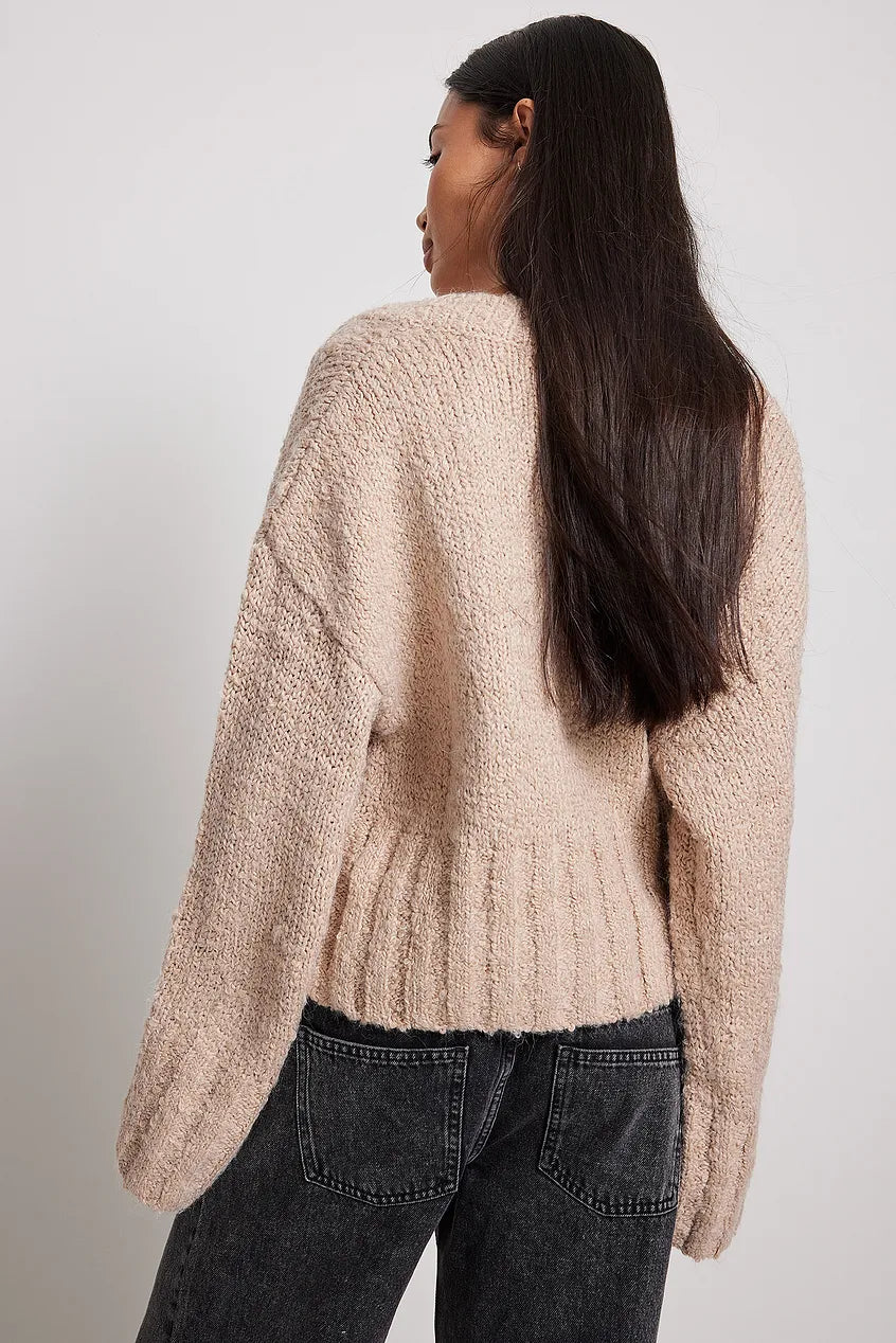 Chunky Knitted Cropped Cardigan