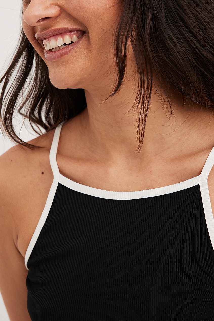 Na-kd Contrast Binding Detail Tank Top