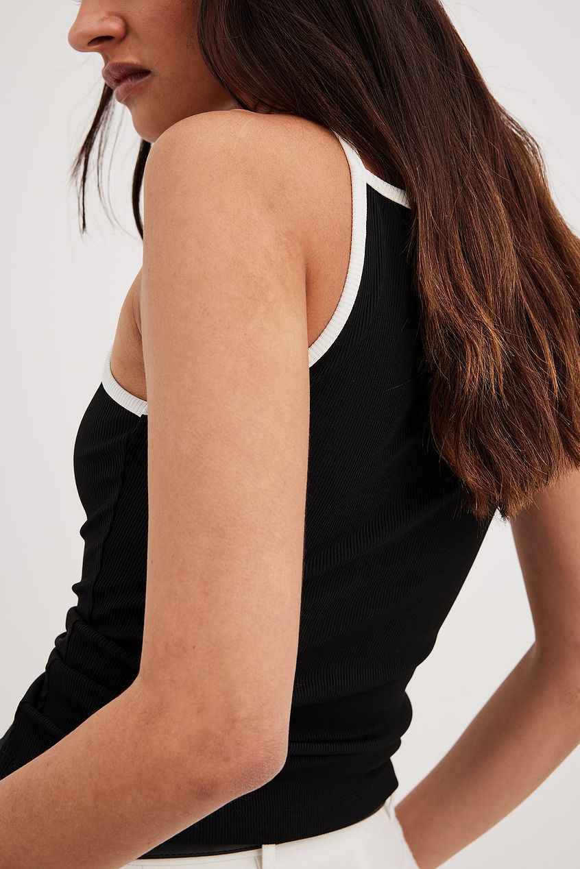 Na-kd Contrast Binding Detail Tank Top