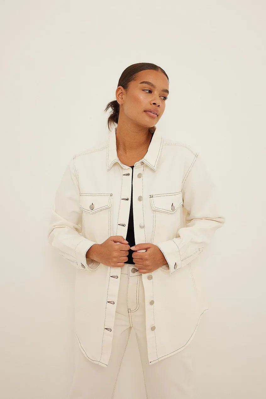 Contrast Seam Denim Overshirt