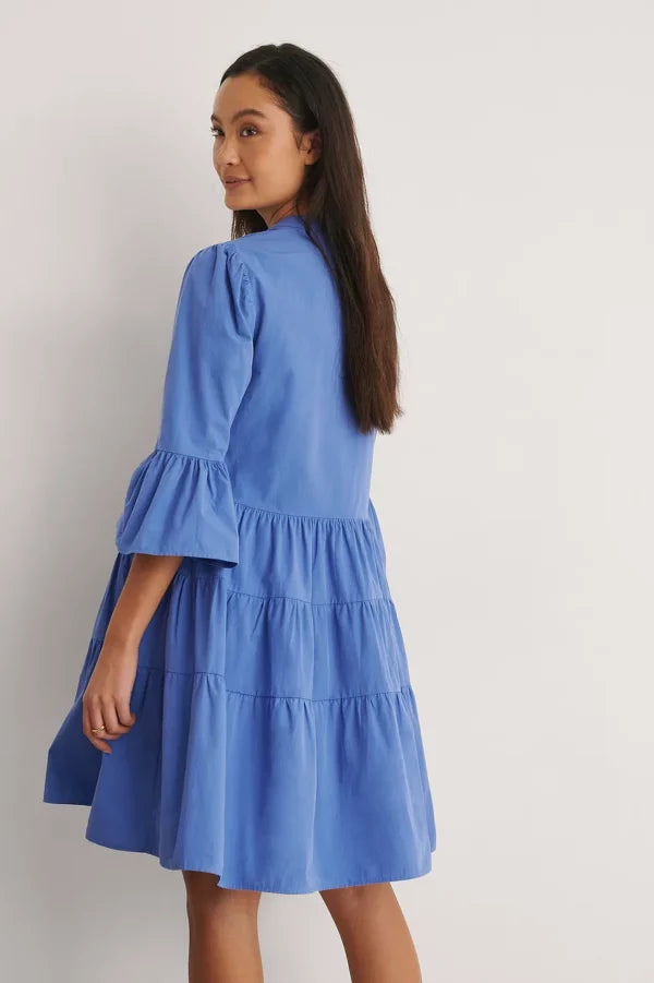 Flowy Cotton Dress Blue