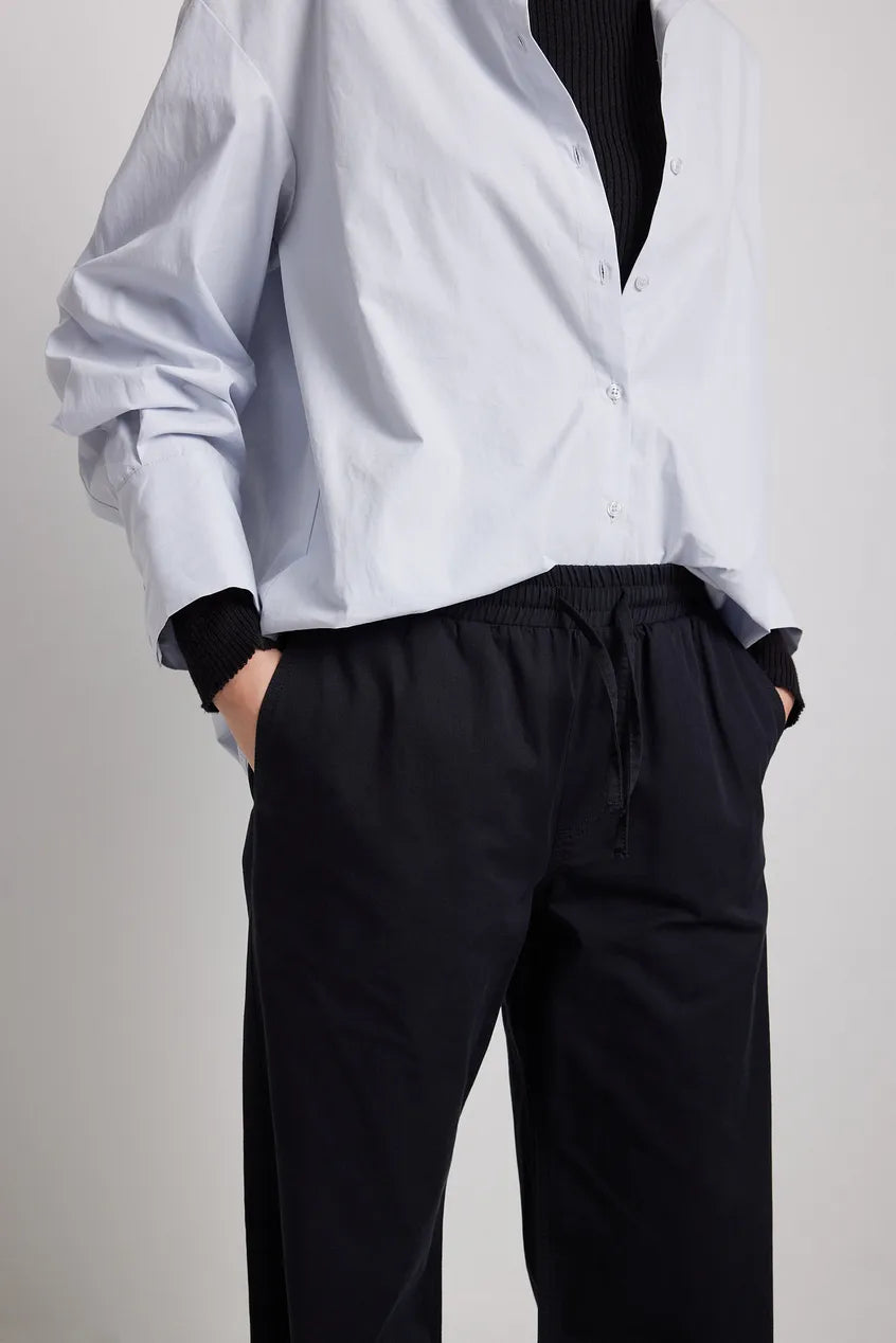 Elastic Waist Soft Denim Trousers