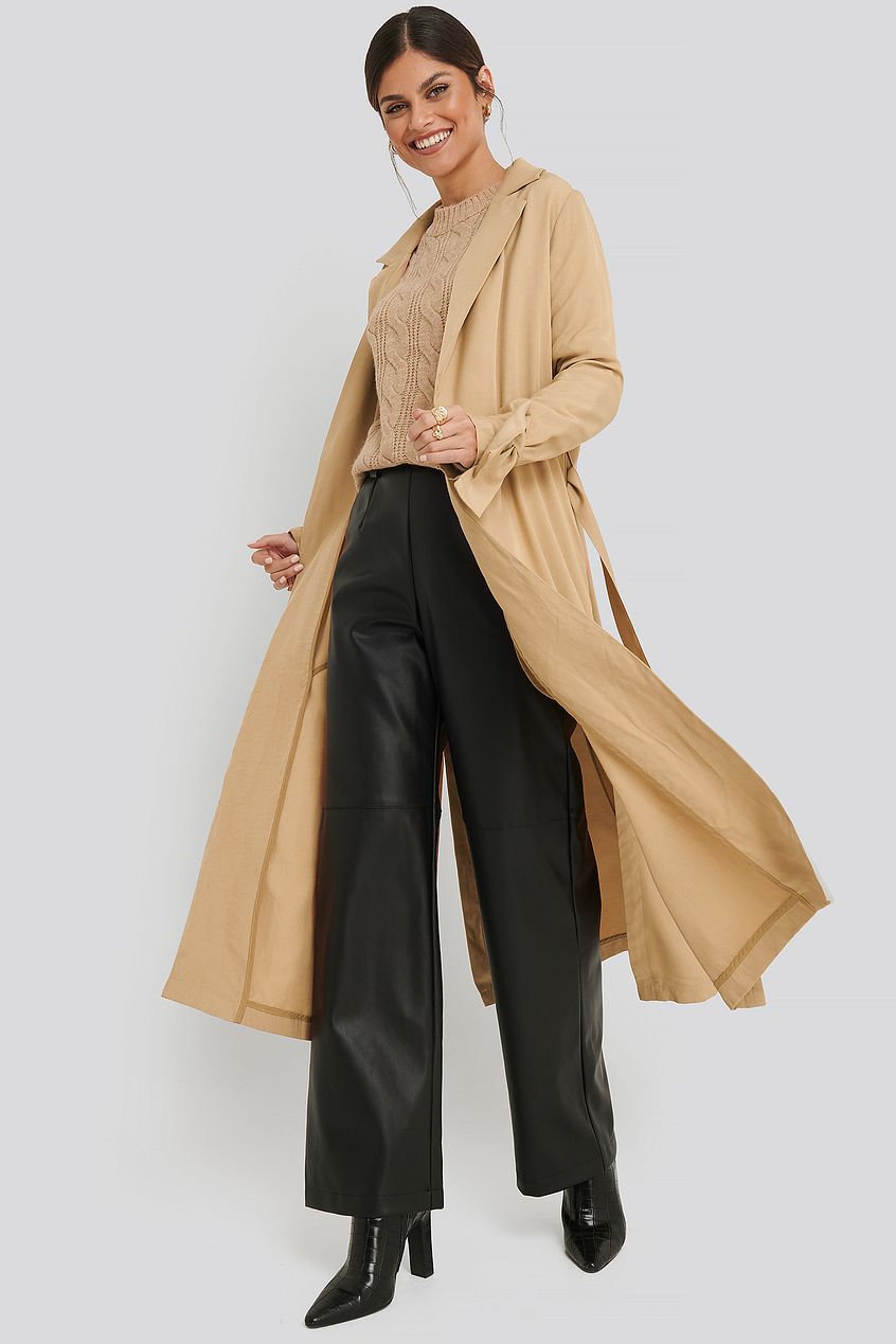 Fluid Slit Trenchcoat