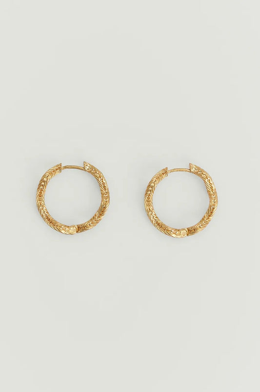 Frosted Wavy Hoops Gold