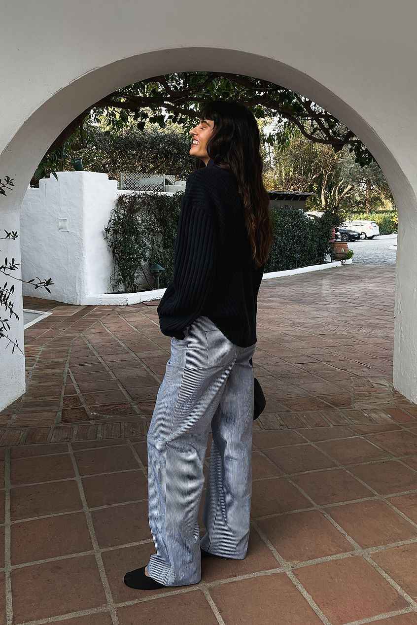 Na-kd - Heavy Mid Waist Stirped Pants