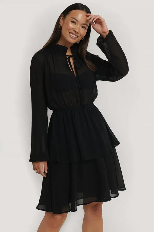 High Frill Neck Dress