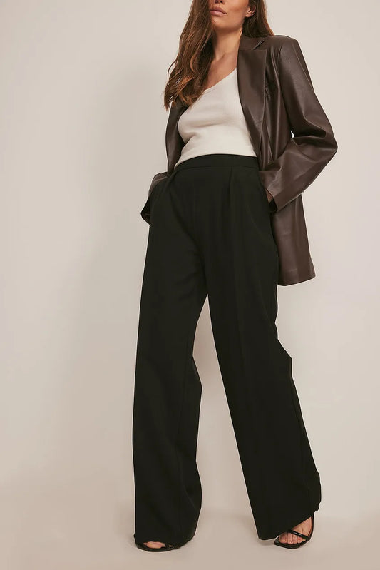 High Waisted Wide Leg Suit Pants