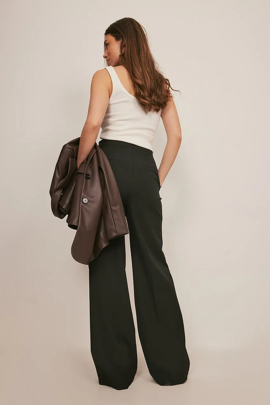 High Waisted Wide Leg Suit Pants