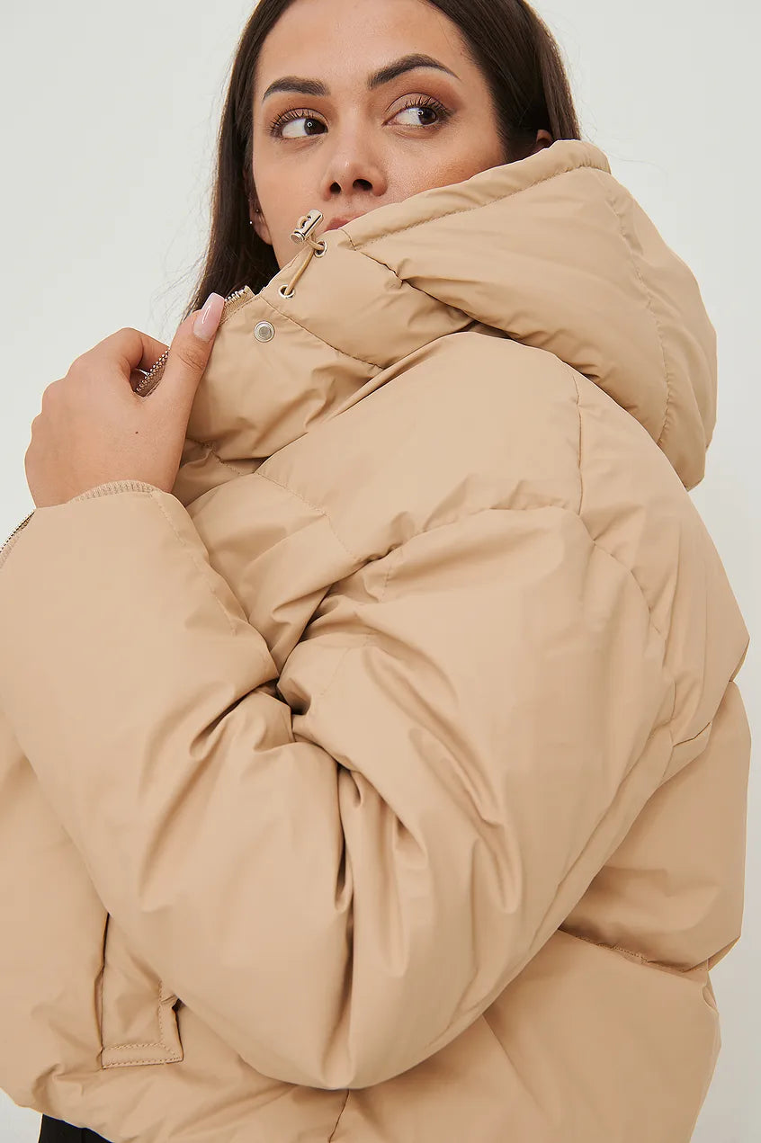 Hood Padded Coated Jacket