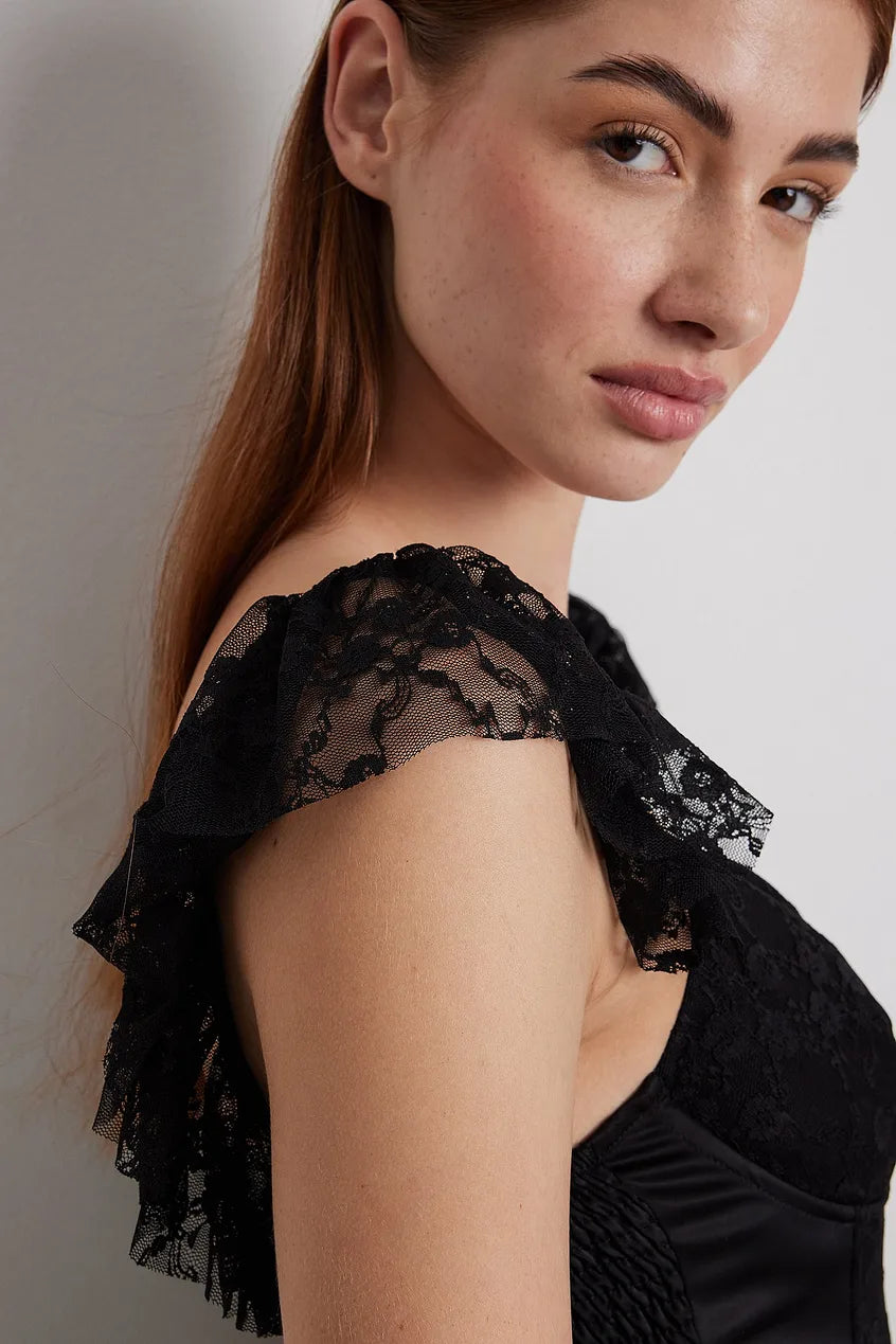 Lace Sleeve Corset Top
