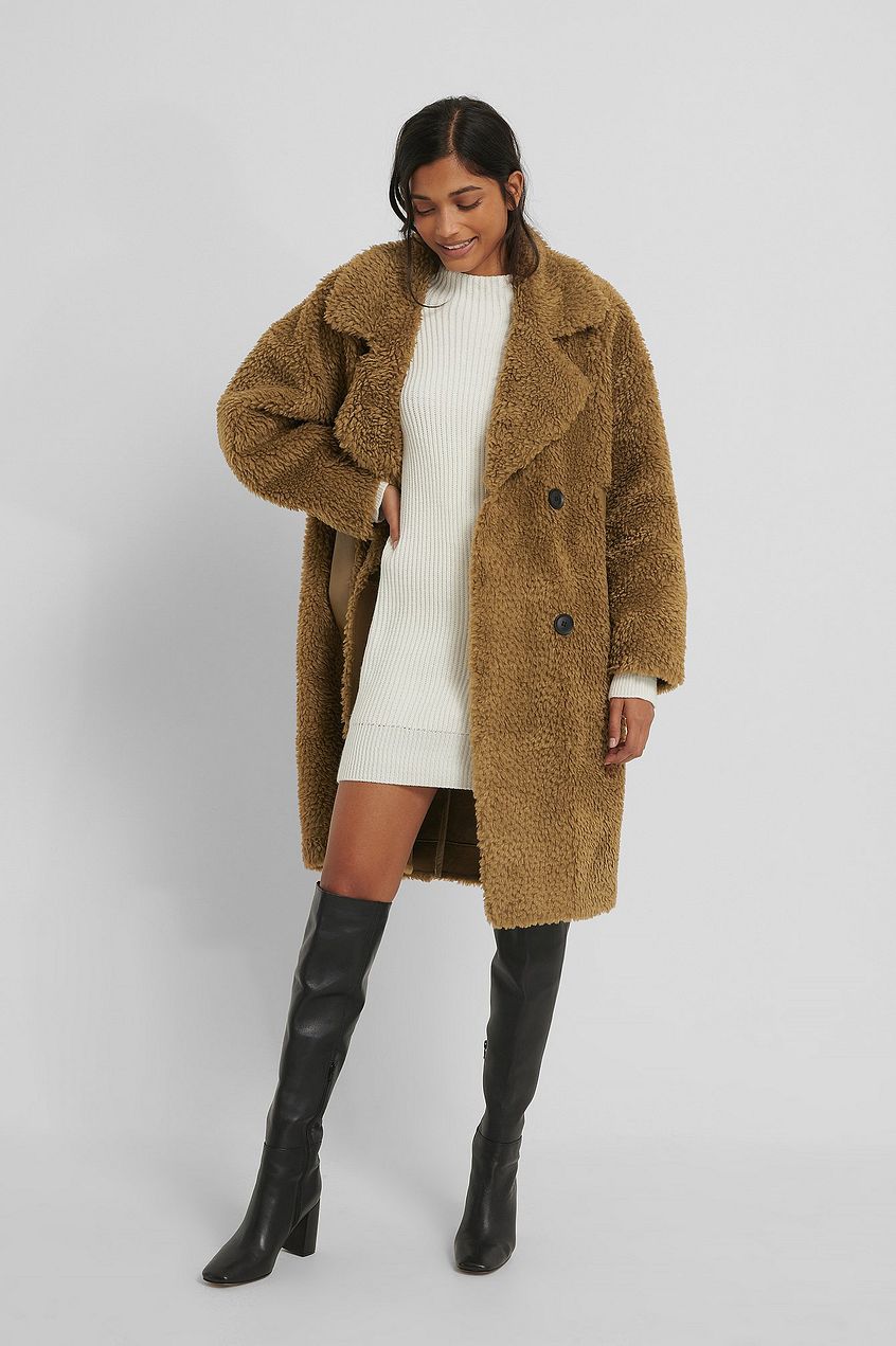 Long High Neck Knitted Sweater