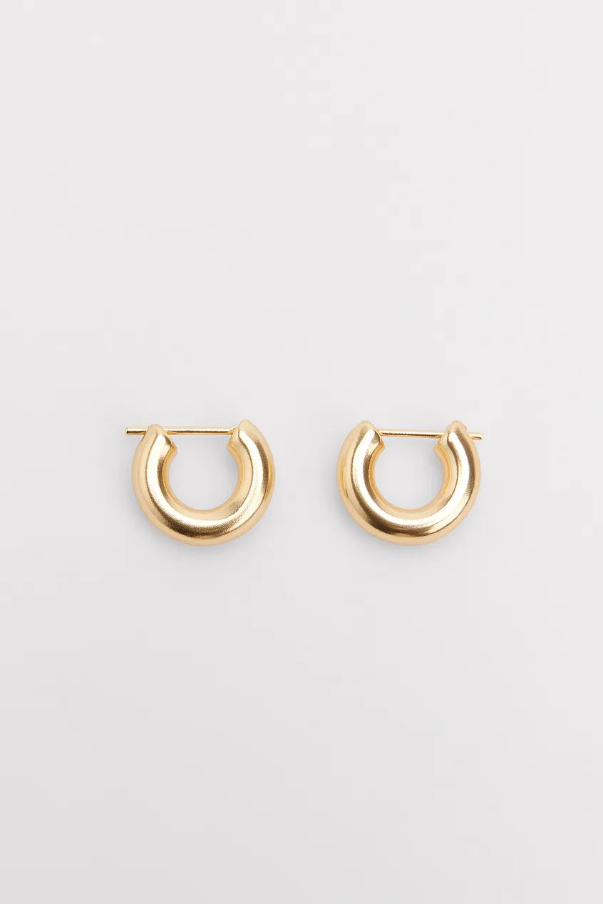 Matte Mini Chunky Hoops Gold