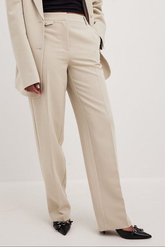 Mid Waist Suit Pants