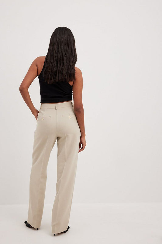 Mid Waist Suit Pants