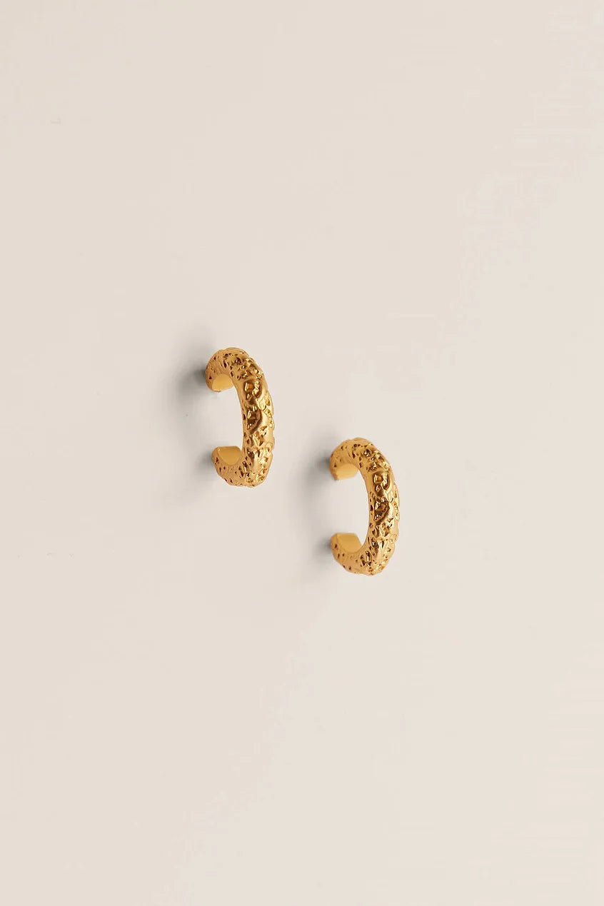 Mini Crafted Gold Plated Hoops