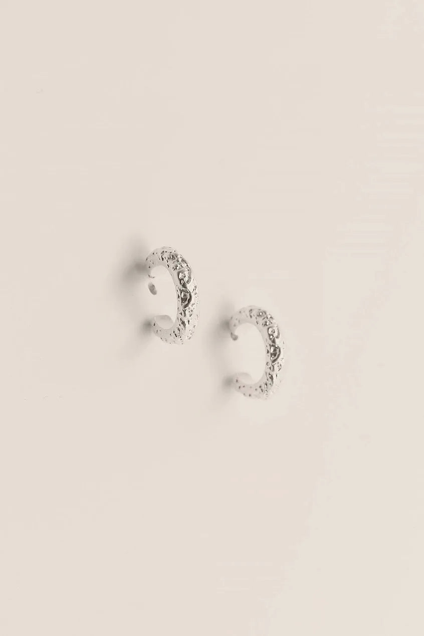 Mini Crafted Silver Plated Hoops