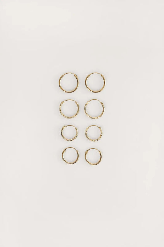 Mini Hoop Earring Set Gold