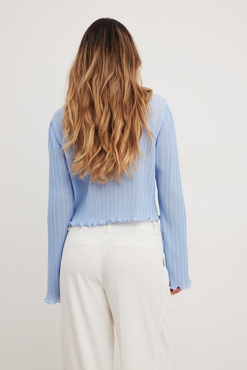 Pleated Wide Sleeve Blouse