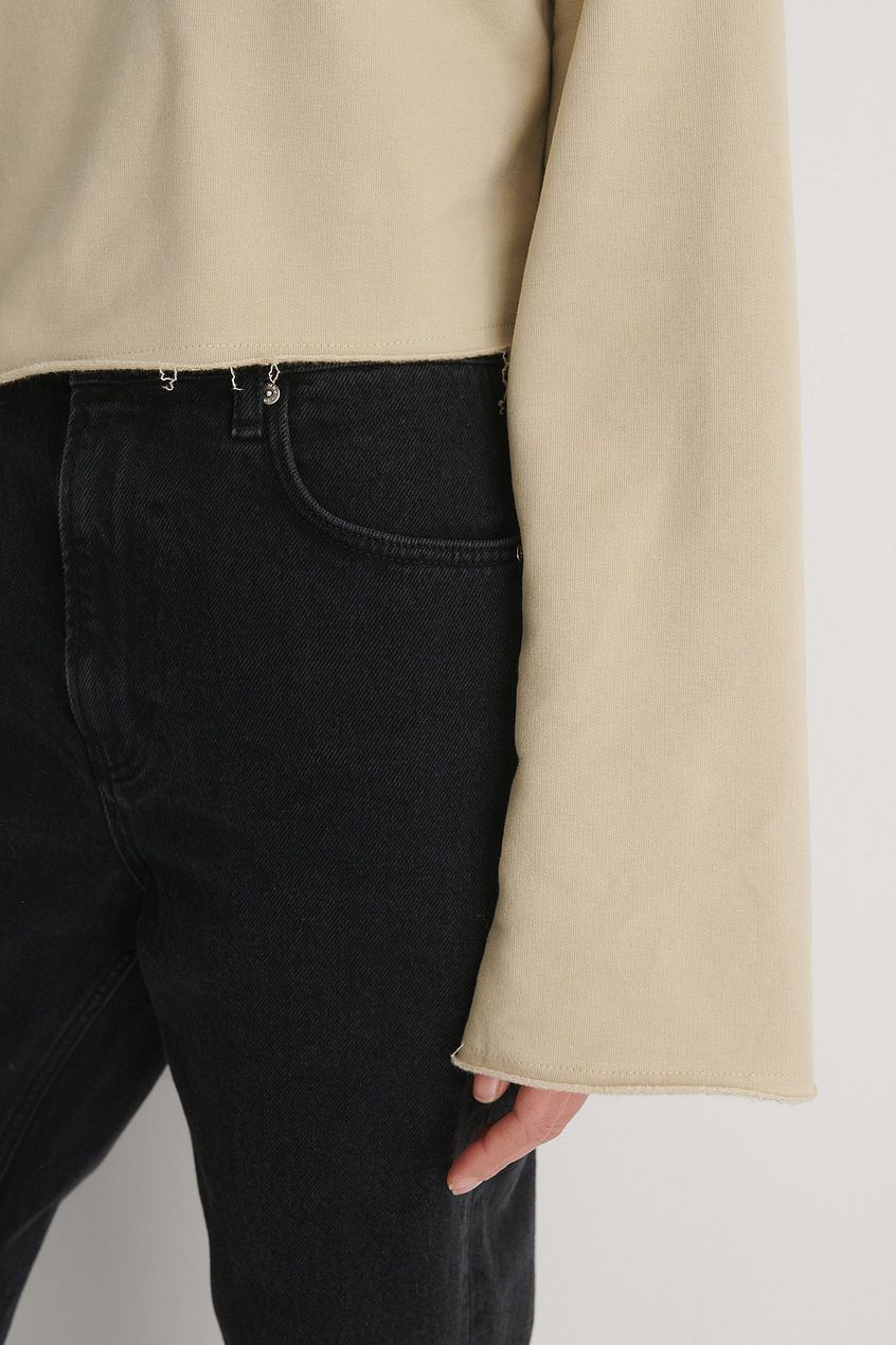 Raw Edge Wide Sleeve Sweatshirt