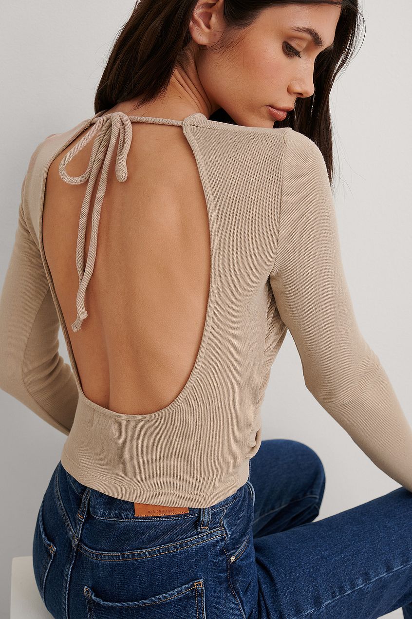 Open Back Knot Detail Top