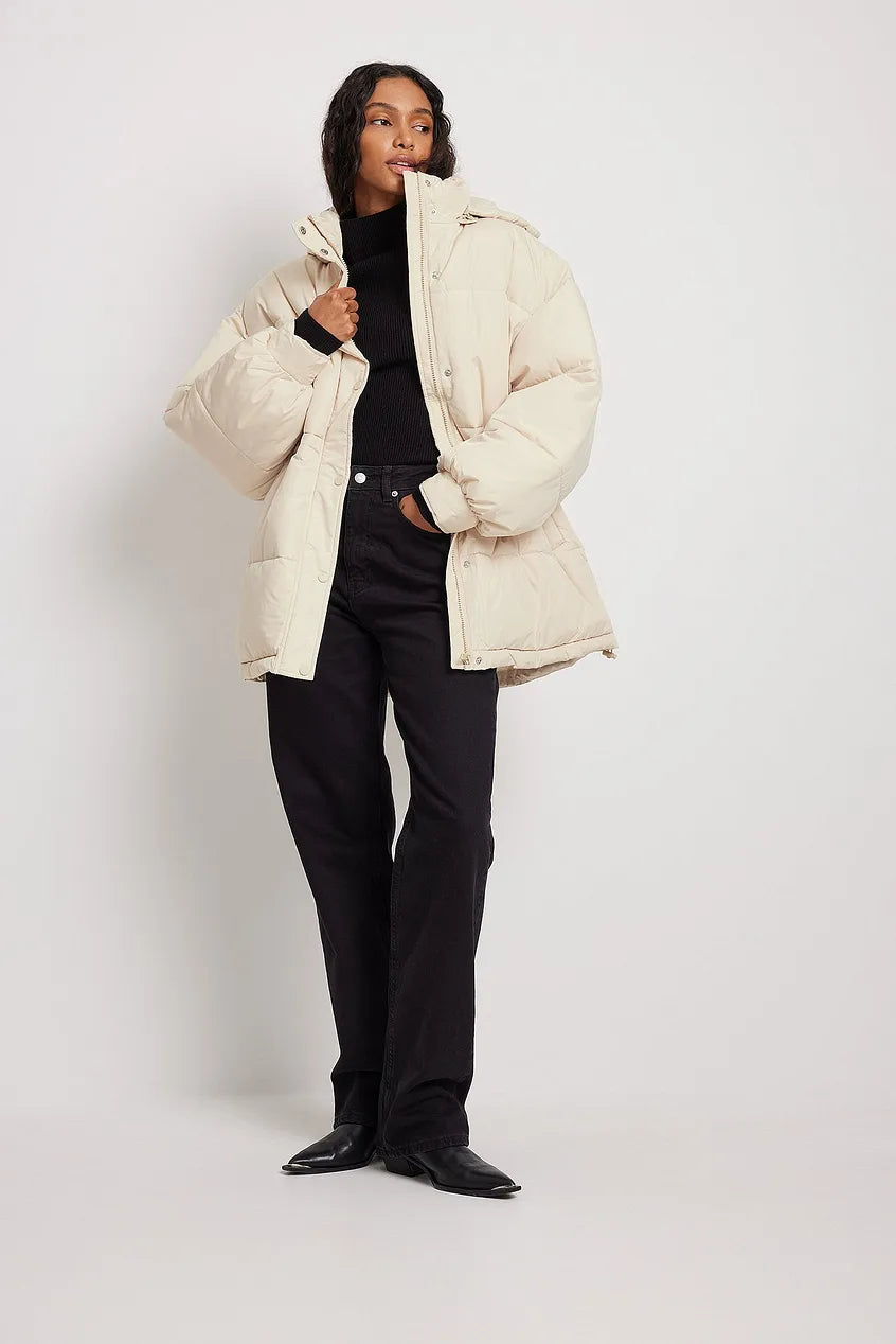 Waist Drawstring Padded Jacket