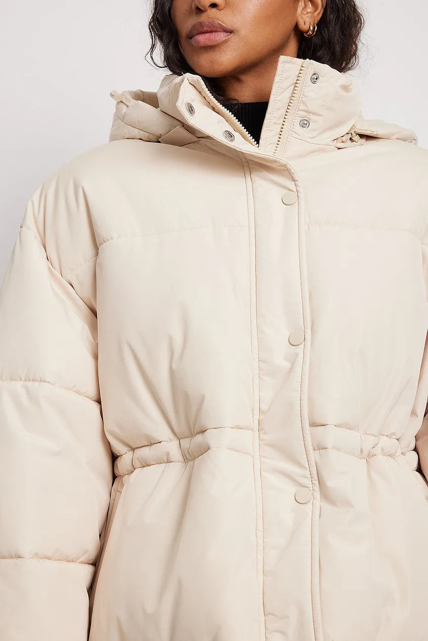 Waist Drawstring Padded Jacket