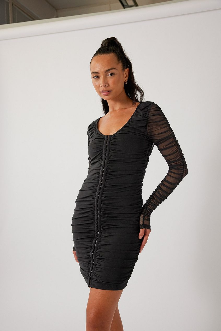 Rouched Closure Detail Dress