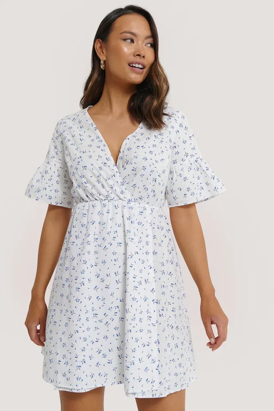 Ruffle Sleeve Mini Dress