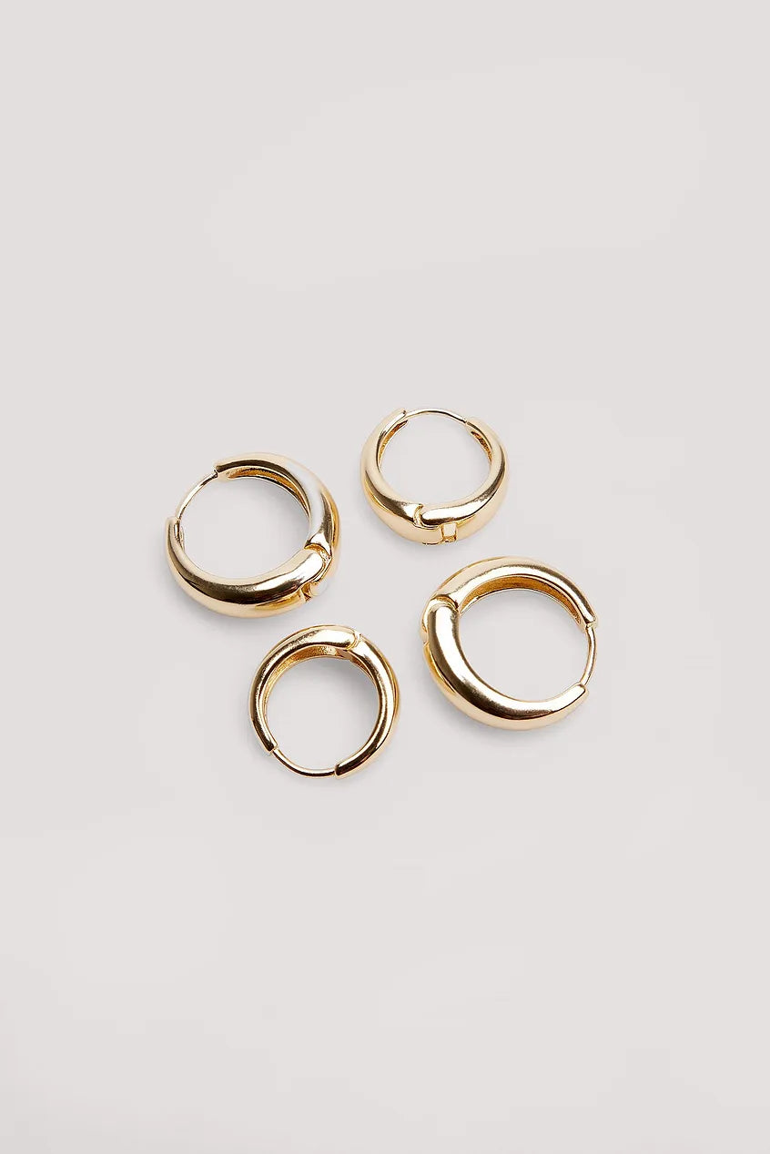 Short Hoop Earrings (2-pack) Gold