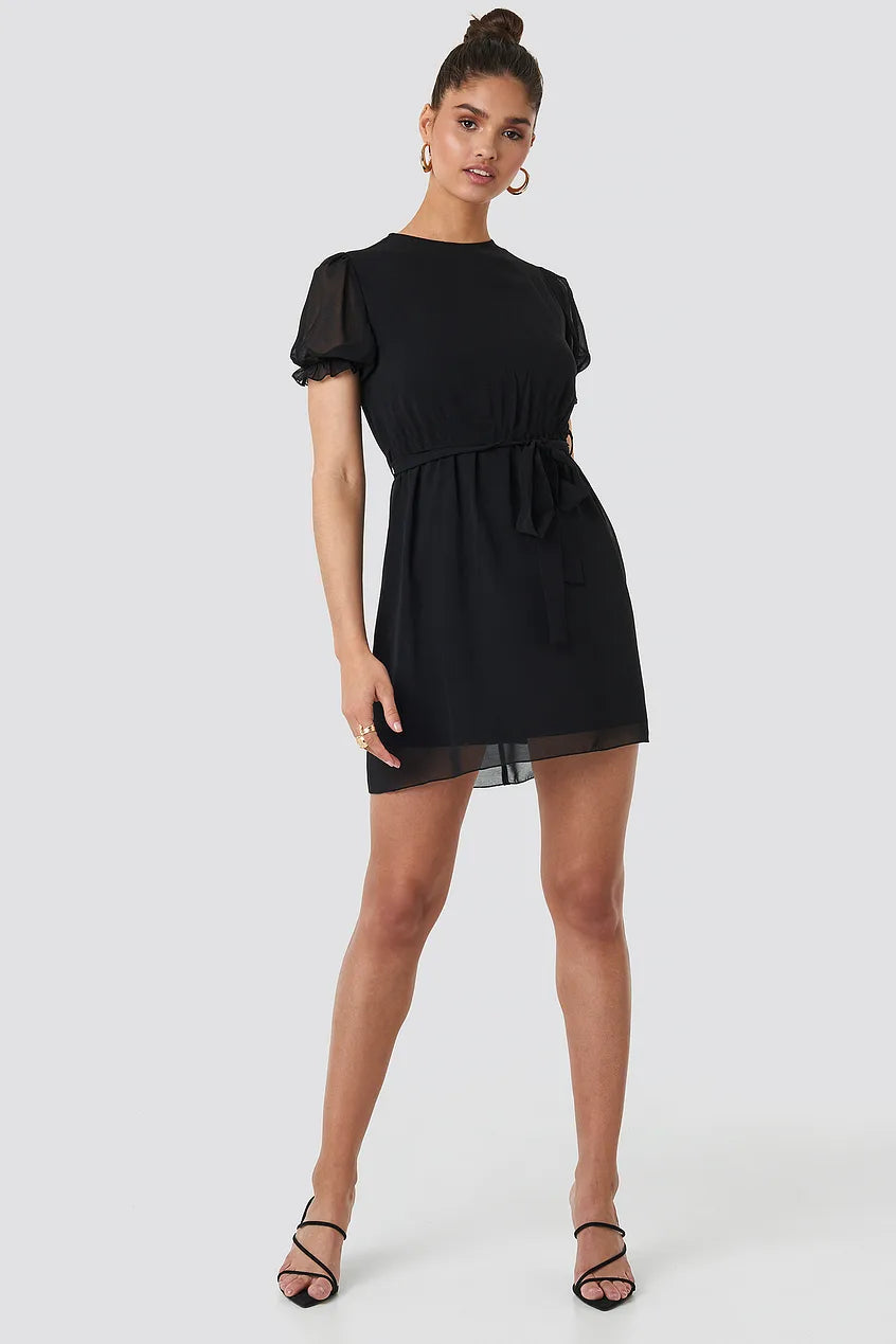 Short Sleeve Chiffon Dress