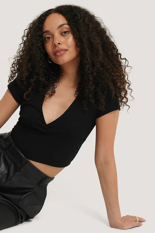 Short Sleeve V-Neck Top