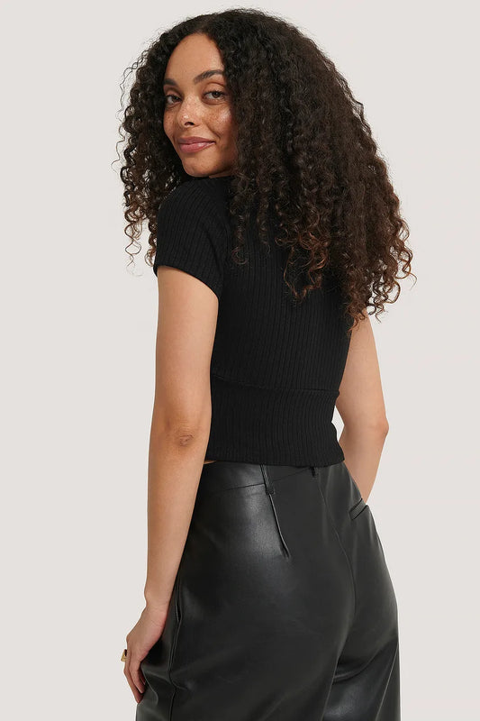 Short Sleeve V-Neck Top