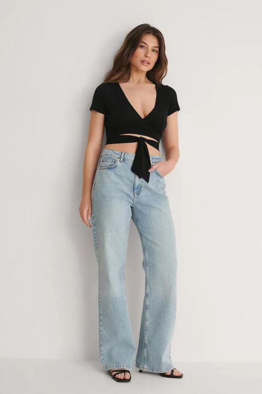 Short Sleeve Wrap Top