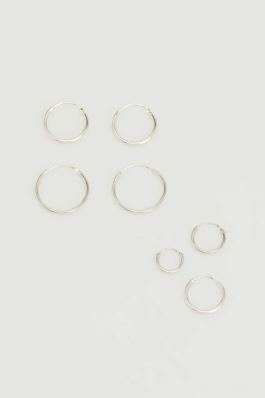 Silver Plated Small Slim Hoops