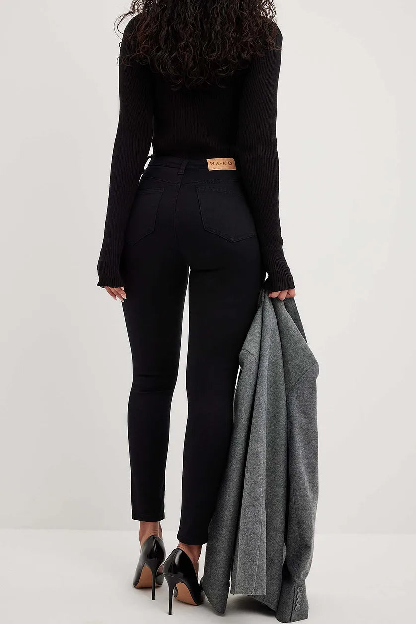 Skinny High Waist Jeans Black