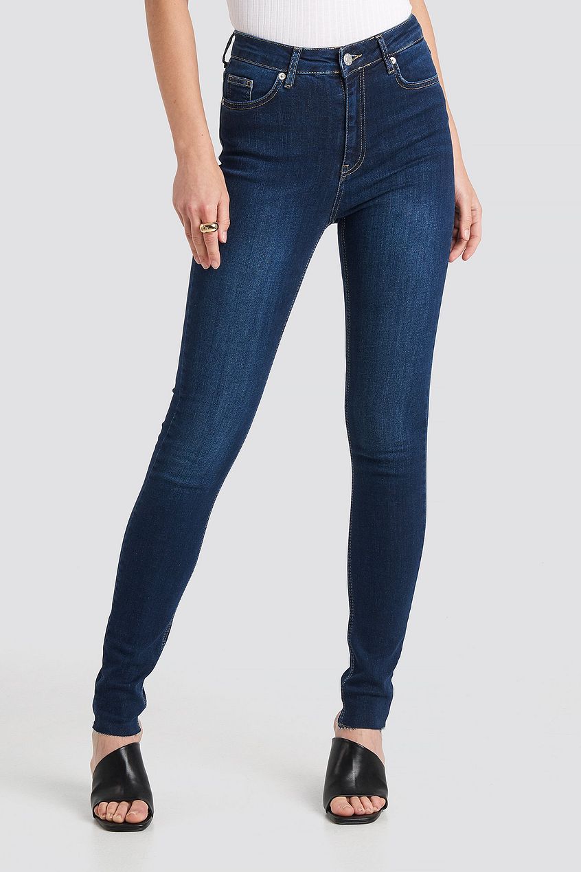 Skinny High Waist Raw Hem Jeans Tall