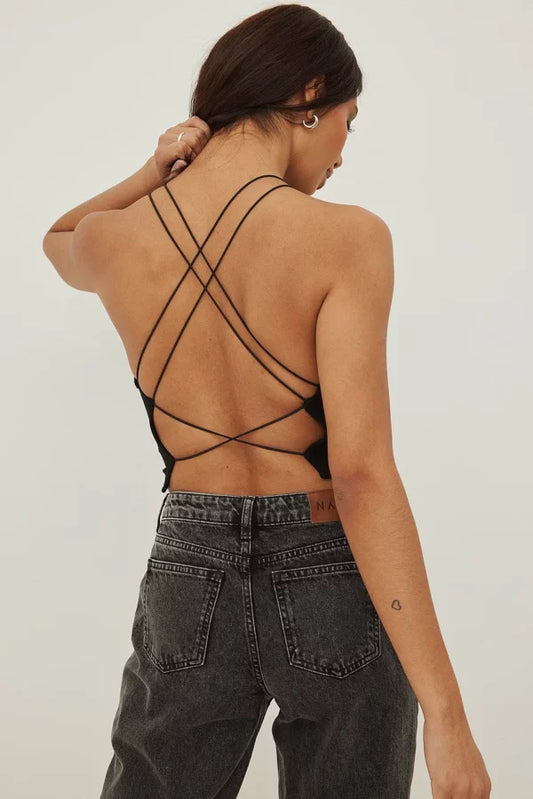Spaghetti Strap Back Detail Top