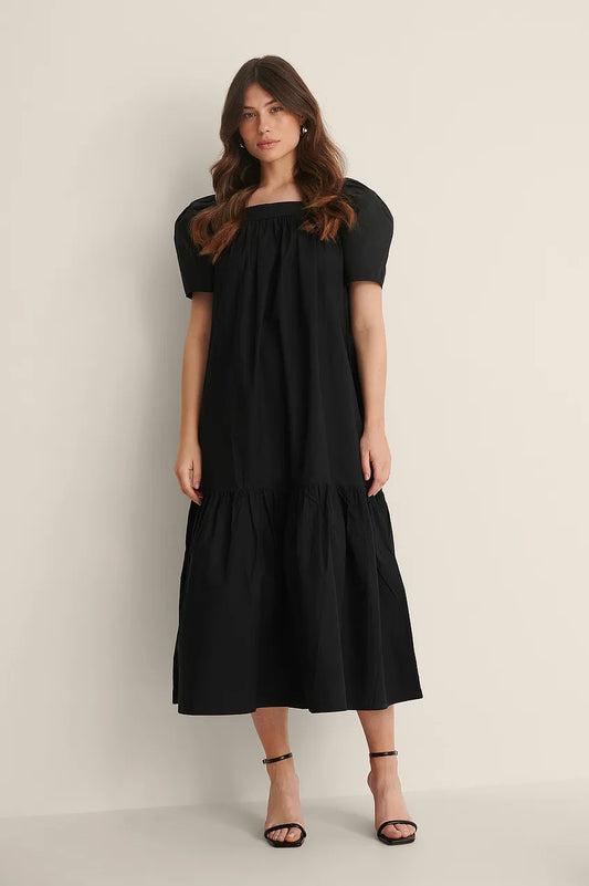 Squared Neck Cotton Dress