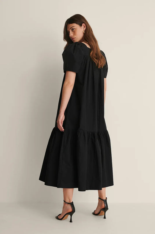 Squared Neck Cotton Dress