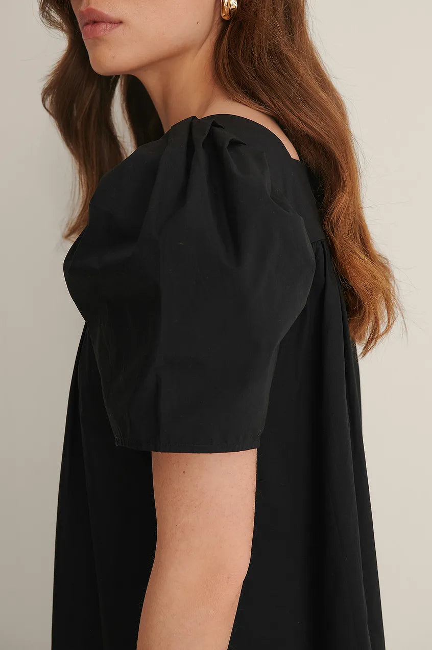 Squared Neck Cotton Dress