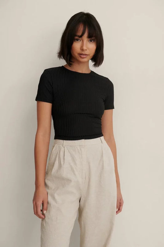 Recycled Strap Back Detail Top Black