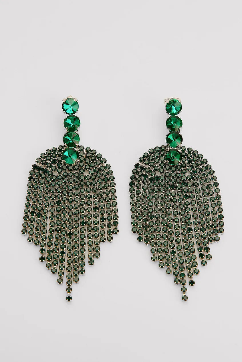 Strass Earrings Green