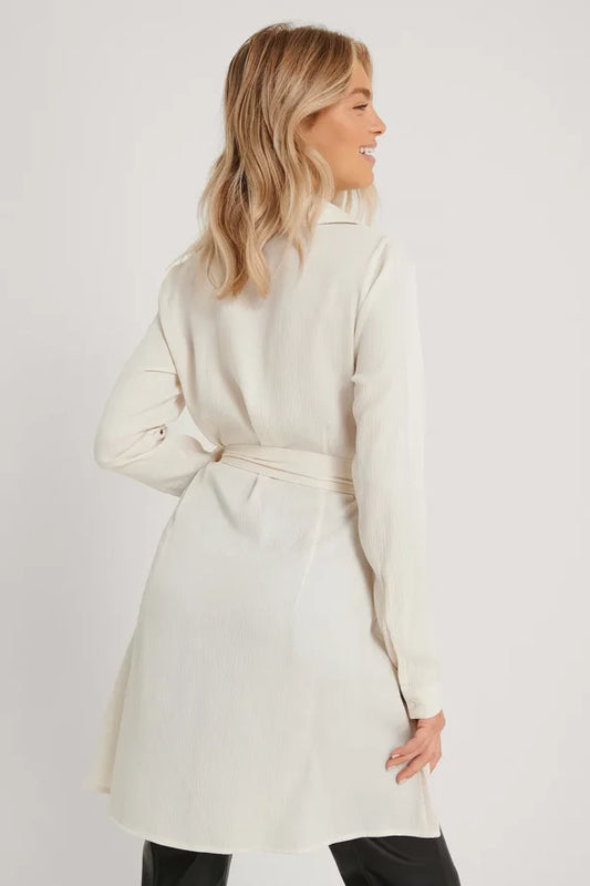 Structured Long Sleeve Shirt Dress